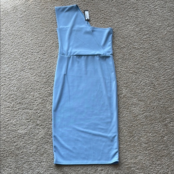 Elegant Blue One-Shoulder Dress - Picture 1 of 2